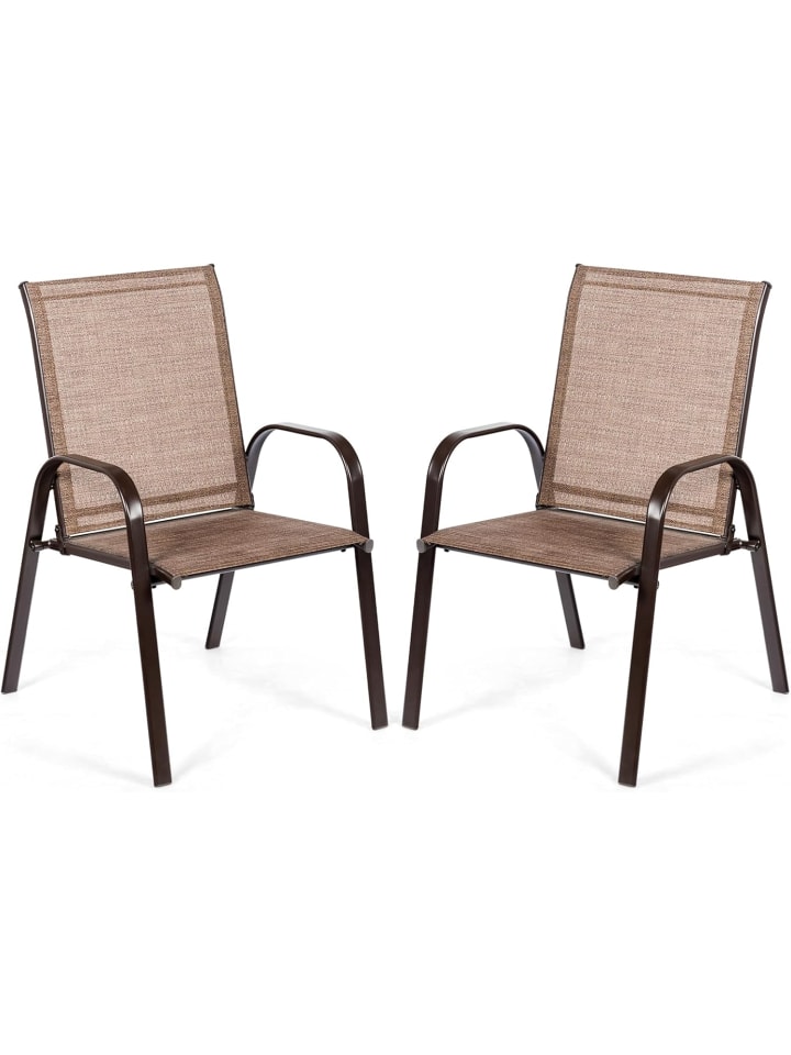 2er Set Gartenstühle 56x72x90cm in Braun