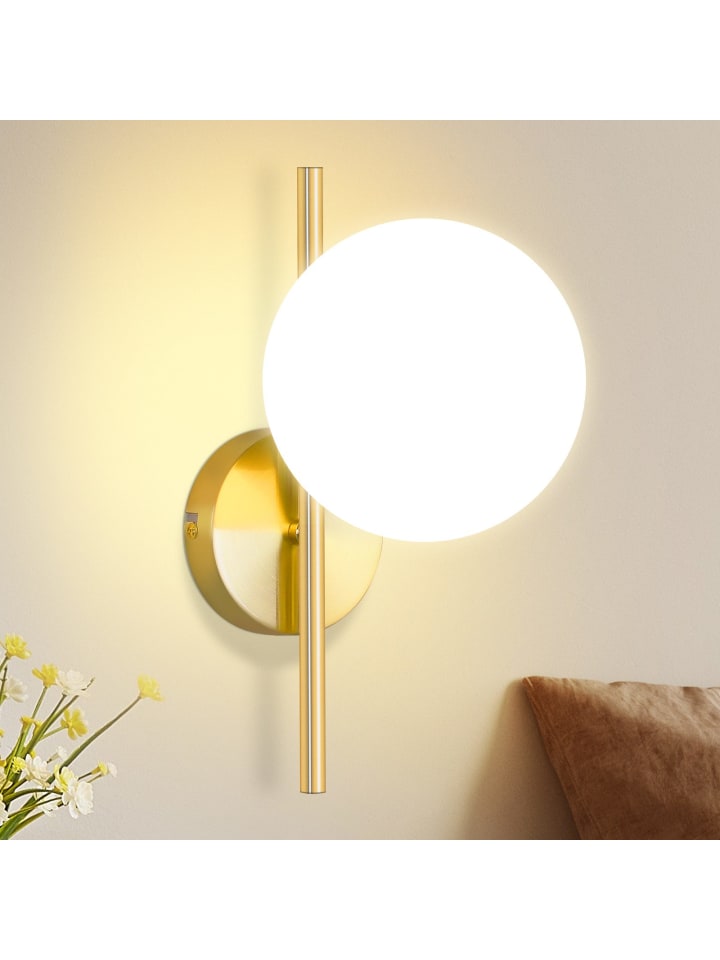 Wandleuchte in gold 1-flammige E27 Glas Modern