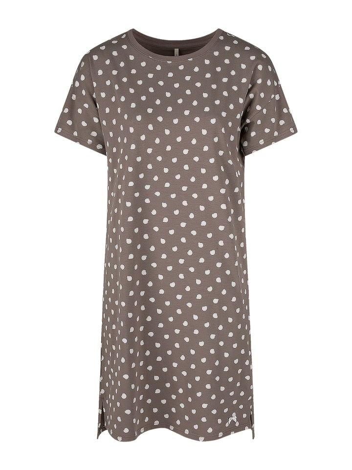 Sleepshirt Damen Nachthemd mit kurzen Ärmeln in Drift Wood