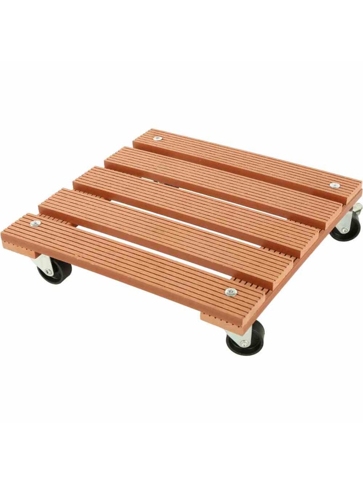Pflanzenroller WPC, eckig 30x30 cm in natur