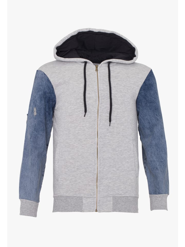Herren Kapuzenjacke in Grau Melange