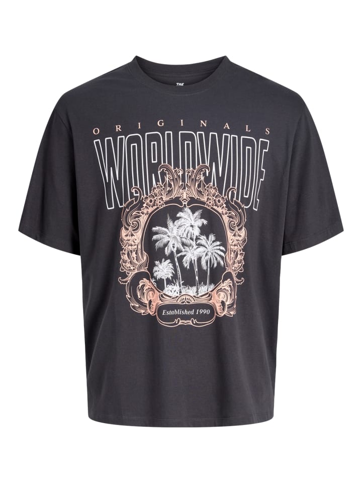 T-Shirt Kurzarm Jorcollage Bio Baumwolle in phantom
