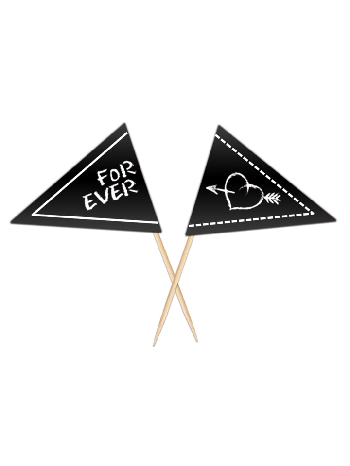 Blackboard Deko-Sticks 5,5 x 4,5 cm, 10St., schwarz - ab 3 Jahren