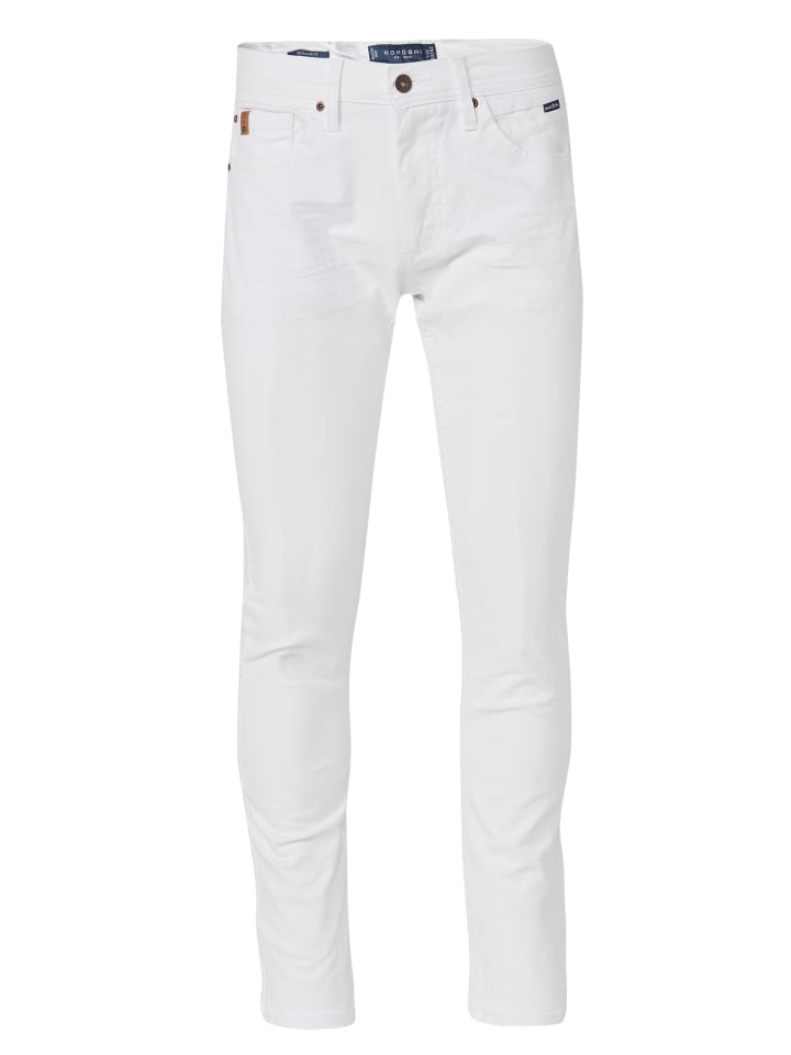 Colored regular fit stretch jeans. in weiß