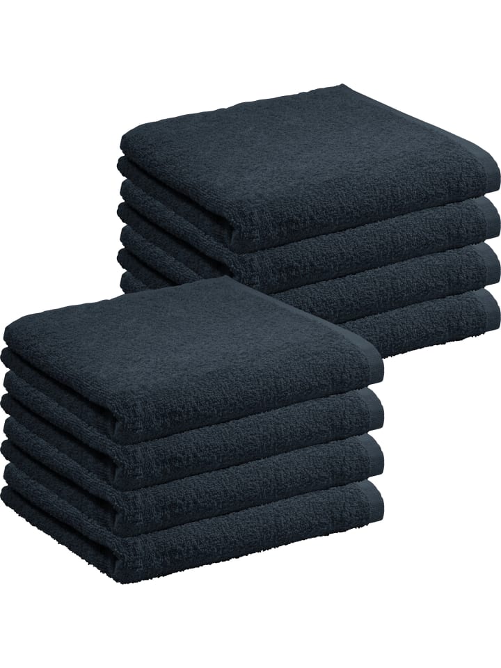 Frottier, Leichtfrottier Duschtuch 8er-Pack Oceanside in schwarz
