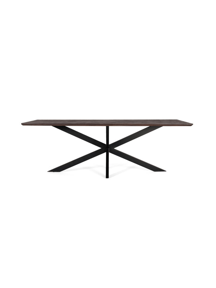 Esstisch aus Akazienholz und Metallbeinen 230 cm in Brown