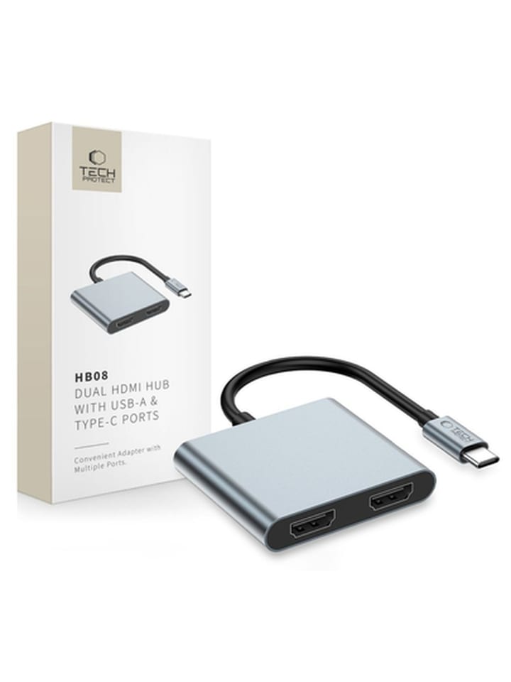 Tech Protect HB08 4in1 USB-C USB2.0 2 x HDMI 4K 60HZ Adapter