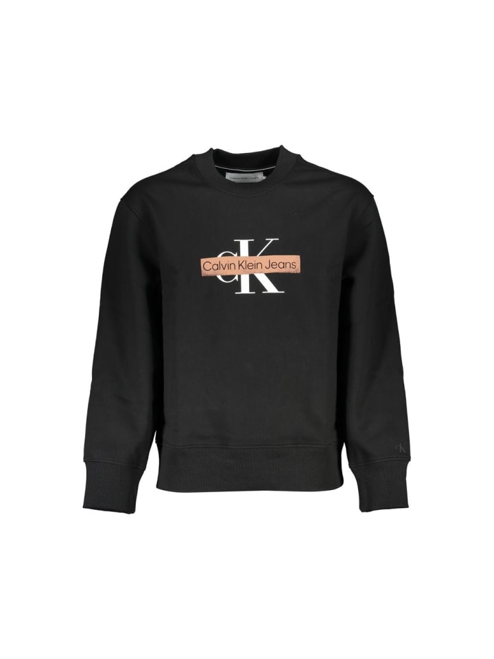 Schwarz Baumwolle Herren Sweatshirt
