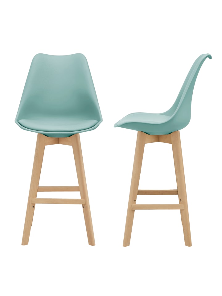 2er-Set Barhocker Lublin in Hellgrün (H)105cm (B)48cm (T)58cm