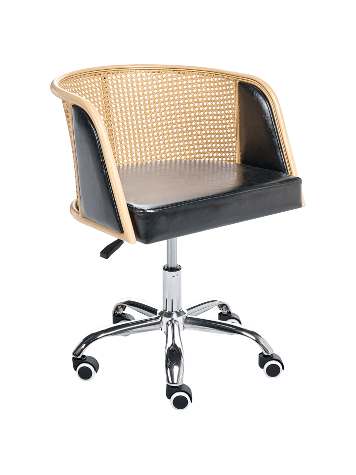 Bürostuhl ELKHART in Schwarz/Silber/Braun - (W) 50 x (H) 69 x (L) 50 cm