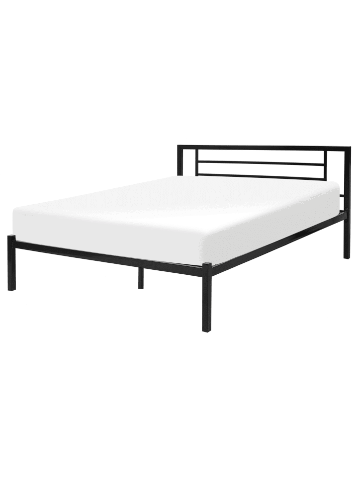 2-tlg Doppelbett CUSSET in Schwarz