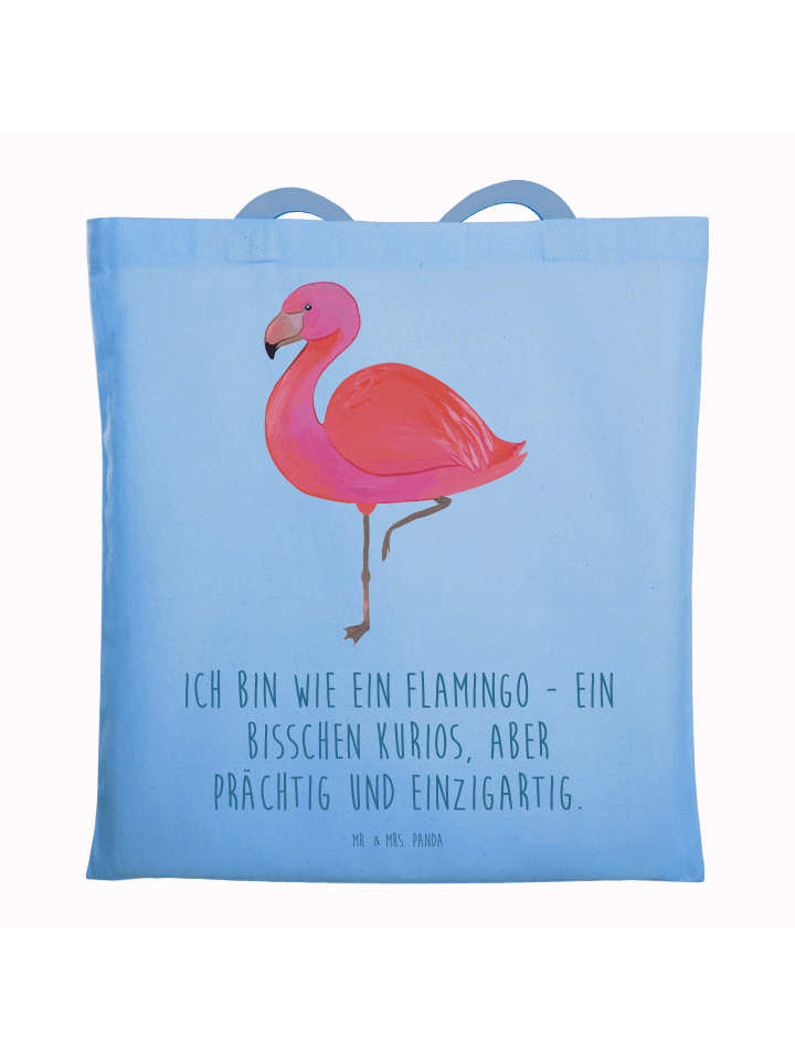 Tasche Flamingo Classic mit Spruch in Sky Blue