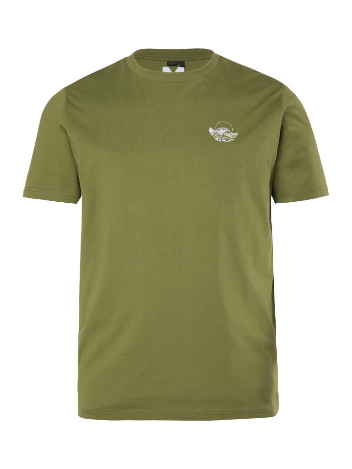 Kurzarm T-Shirt in khaki grün