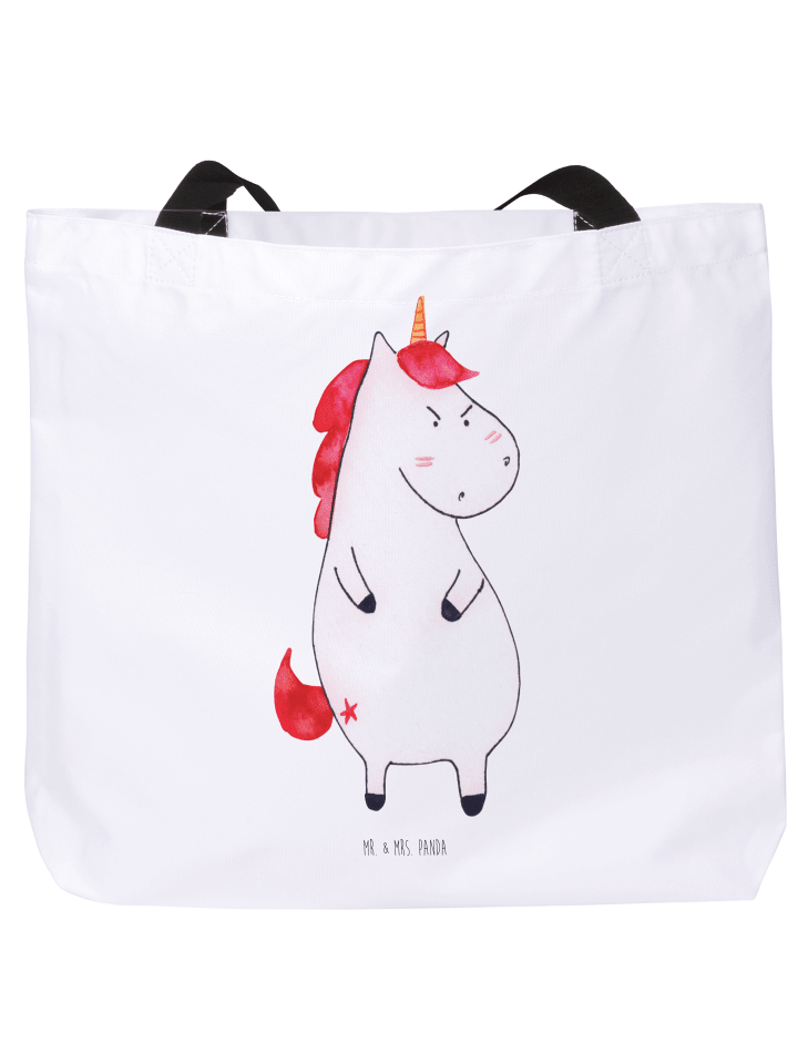 Shopper Einhorn Wut ohne Spruch in Weiß