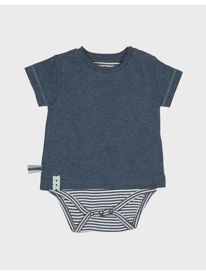 Baby Kurzarm-Bodyshirt in Indigo Melange