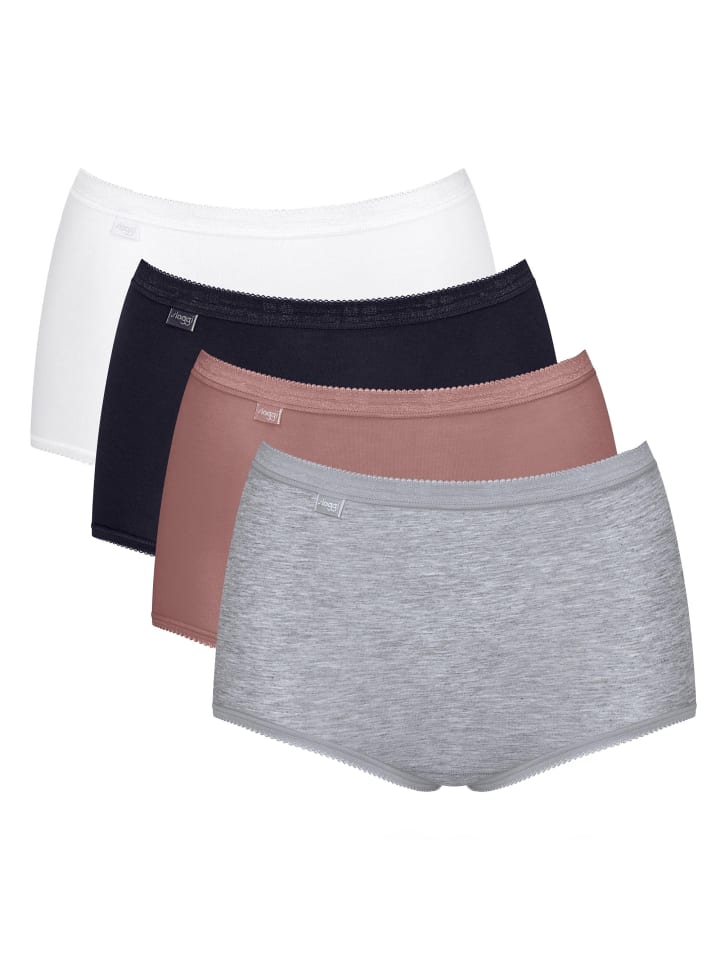 Slip 4er Pack in Weiß/Schwarz/Braun/Grau