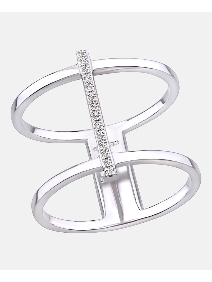 Ring aus 375 Weißgold mit Diamant