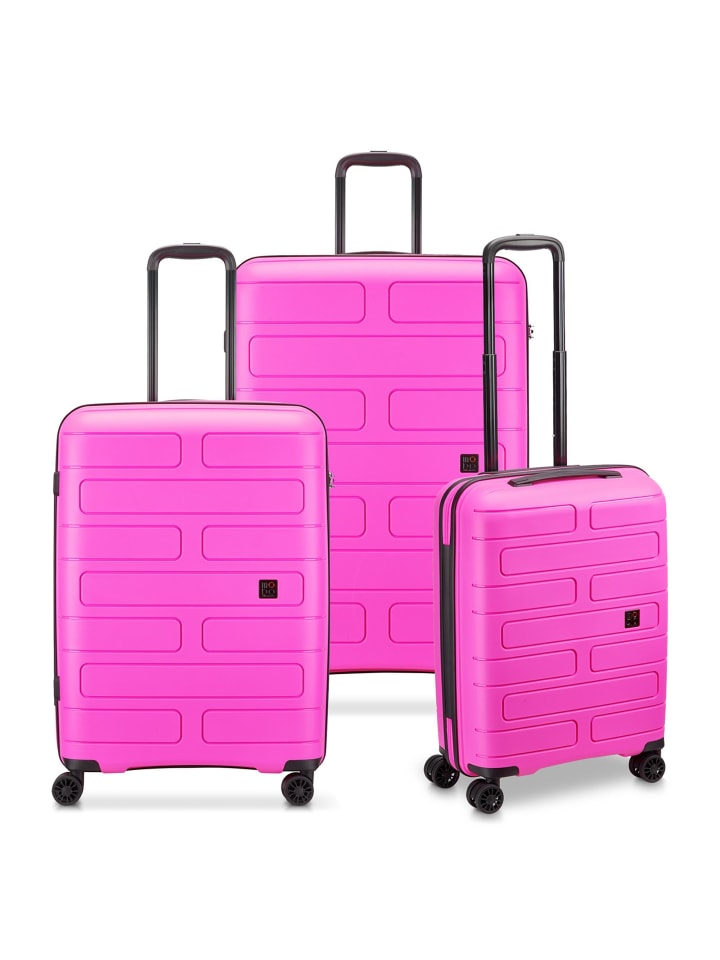 Supernova 2.0 4 Rollen Kofferset 3-teilig fuchsia
