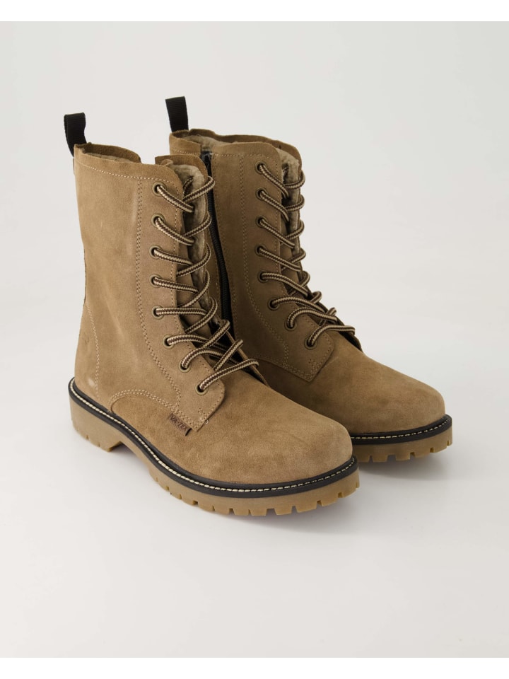 Schnürstiefel in Beige