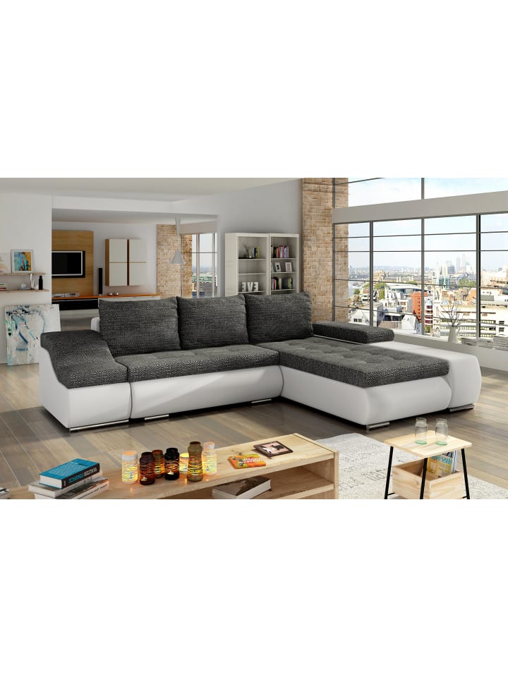 Onitaro Recamiere Rechts in Schwarz - (L) 200 x (B) 295 x (H) 82 cm