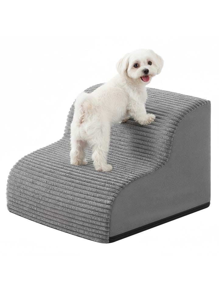 Haustiertreppe Baddi in Taubengrau - (B)40 x (H)30 x (T)40 cm