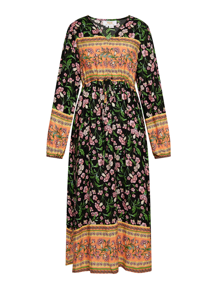 Damen Sommerkleid in Schwarz Mehrfarbig