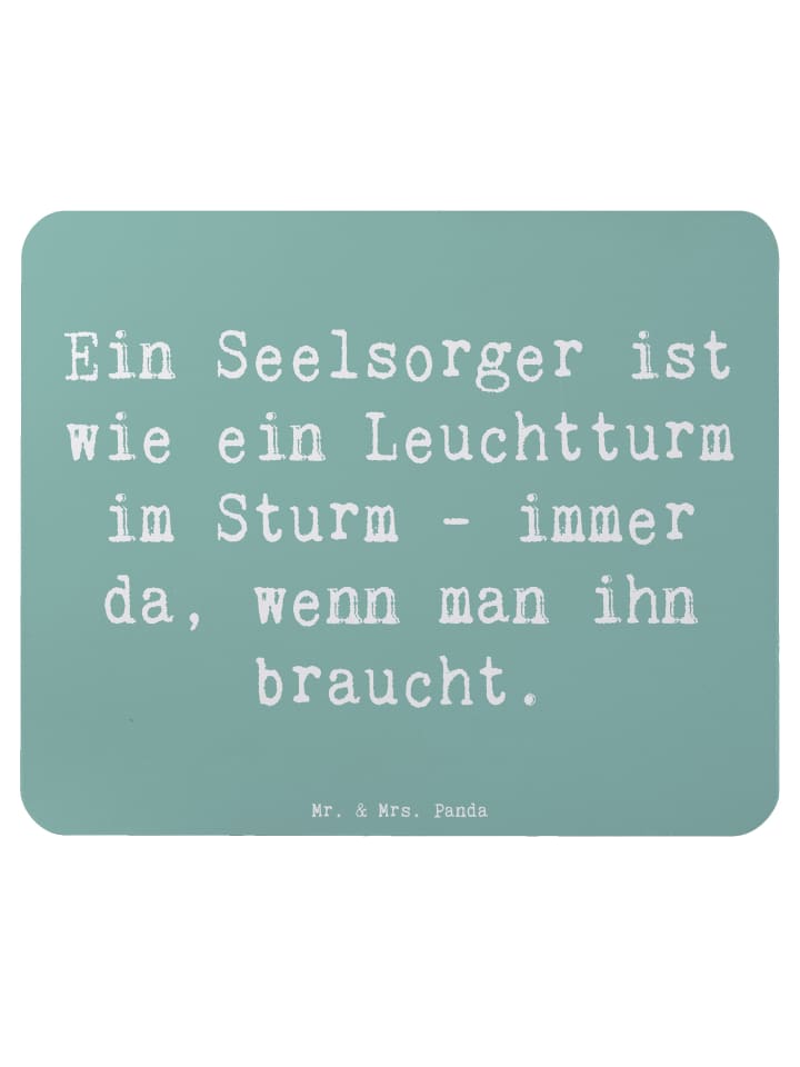 Mouse-Pad Spruch Seelsorger Leuchtturm mit Spruch in Meeresbrise