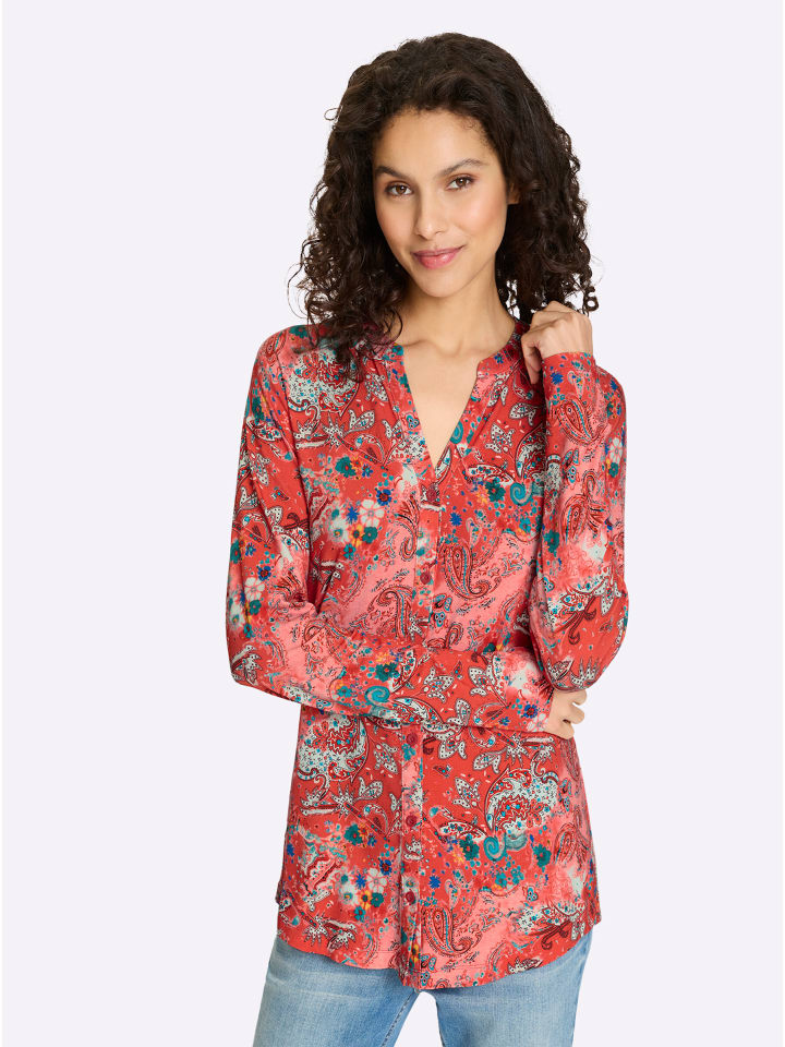 Shirtbluse in erdbeere-bedruckt