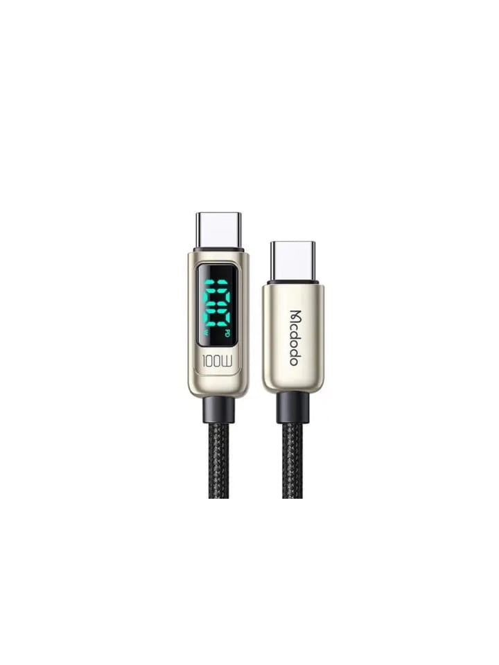 100 W Typ-C-zu-Typ-C-Digitalkabel QC4.0 PD-Ladekabel LED-Schnellladung in Grau
