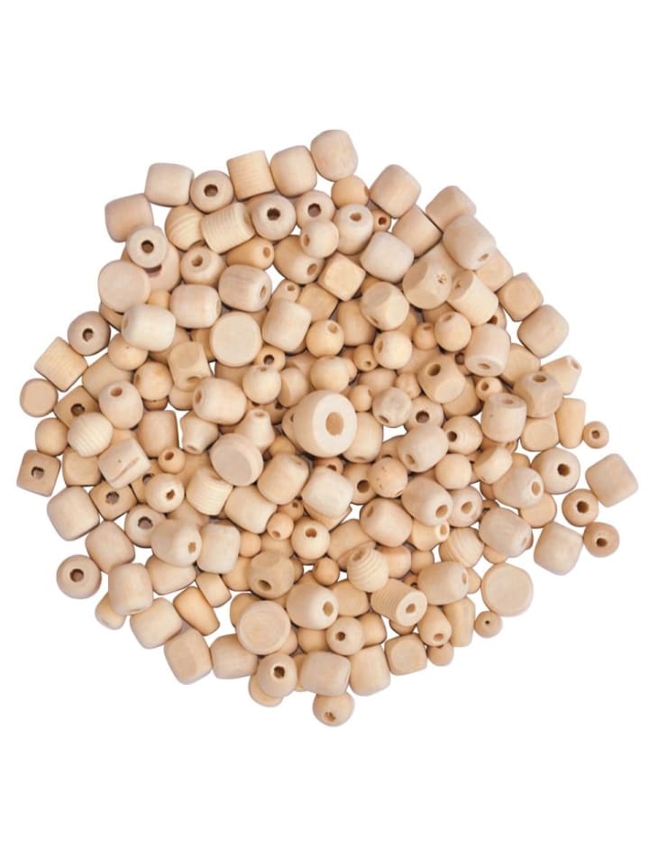 Holzperlen 500 gr naturfarben - ab 5 Jahren