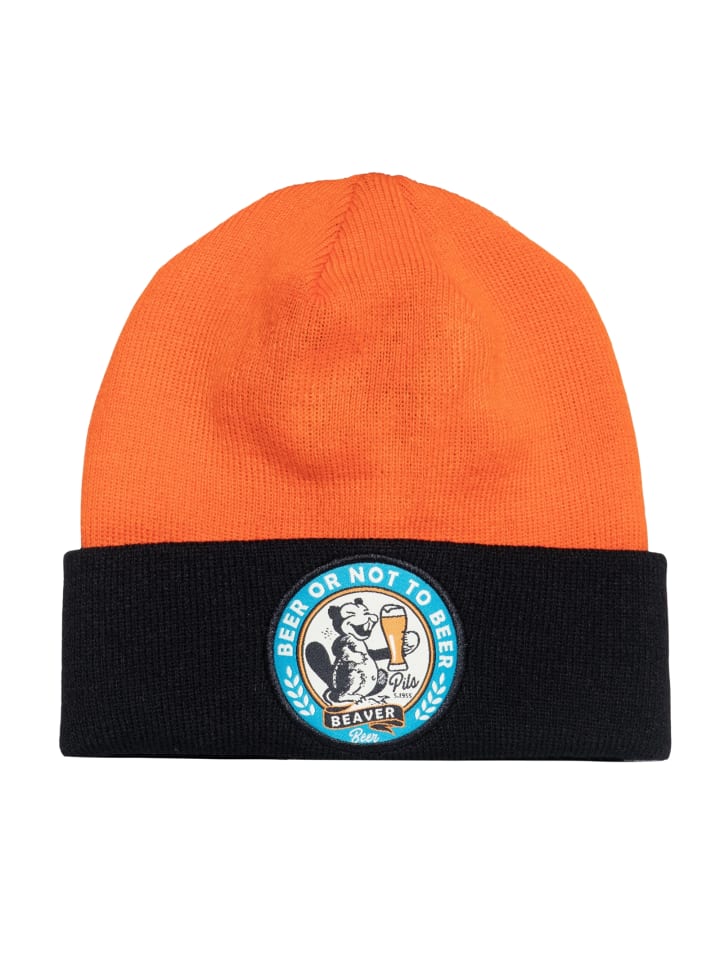 King Kerosin Strickmütze Beer or Not to Beer in orange