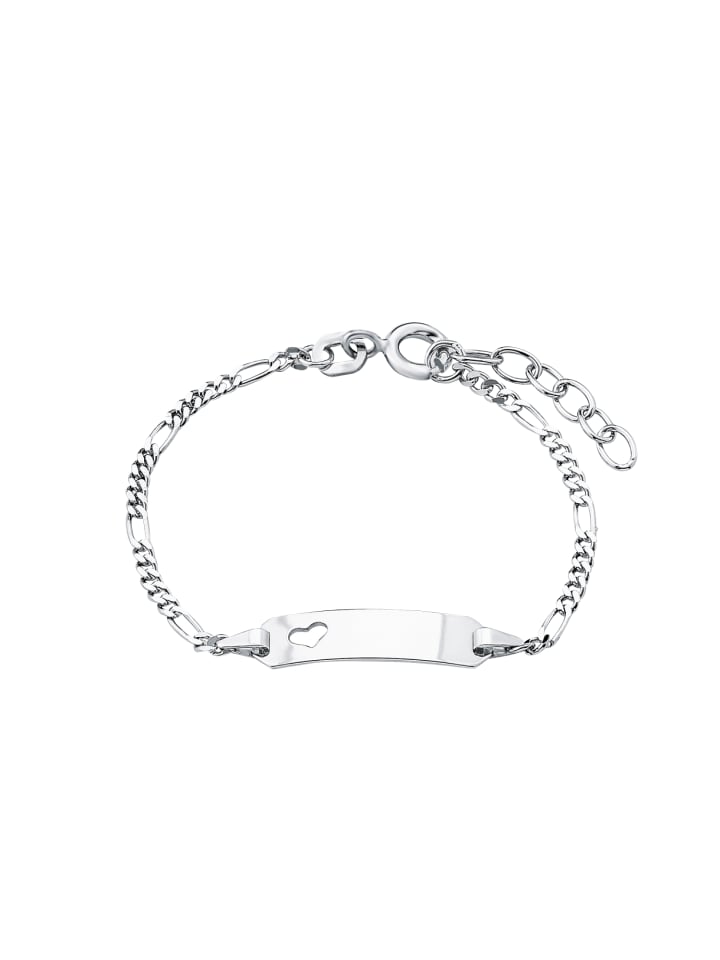 Identarmband Silber 925, rhodiniert in Silber