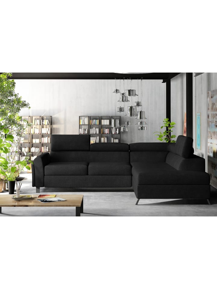 Katara Recamiere Rechts in Anthrazit - (L) 265 x (B) 265 x (H) 92 cm