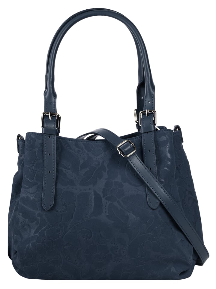 Handtasche echt Leder in blau