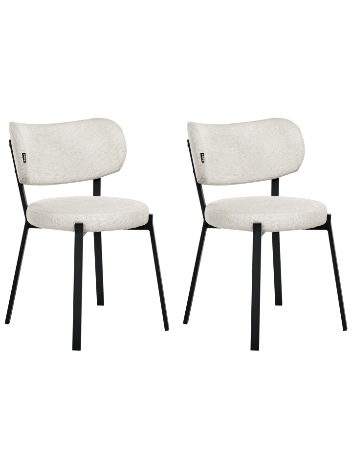 2er-Set Esszimmerstuhl BRONTE in Beige/Schwarz