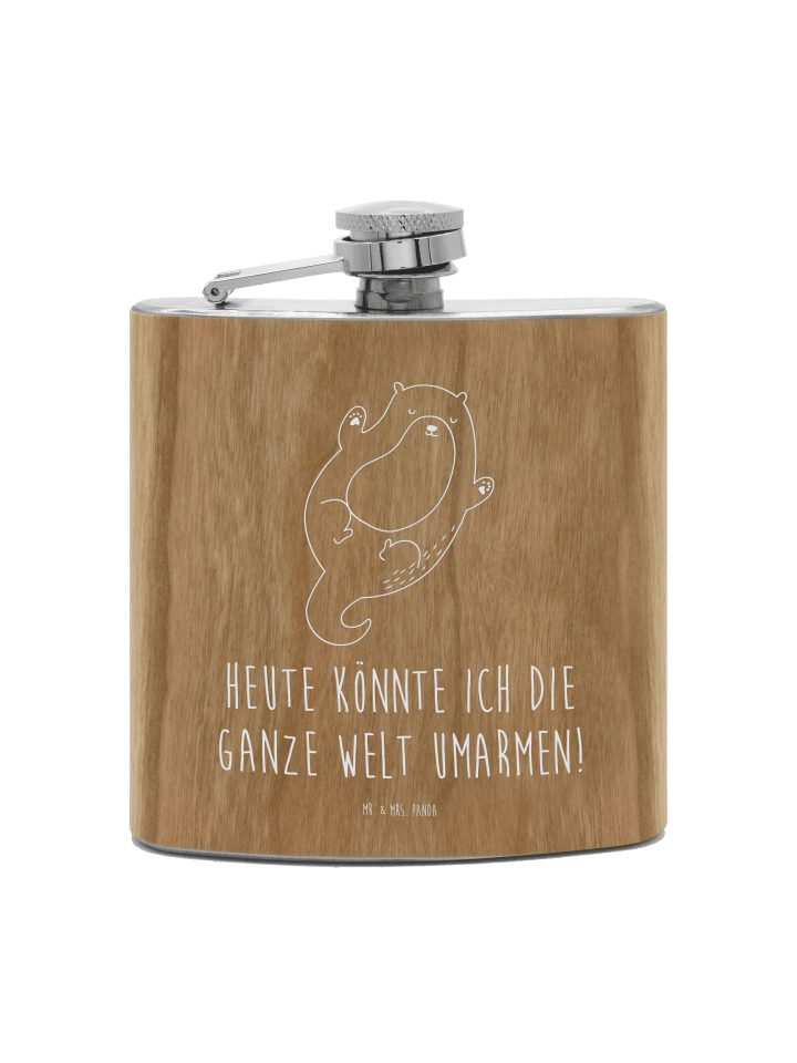 Flachmann Otter Umarmen mit Spruch in Braun