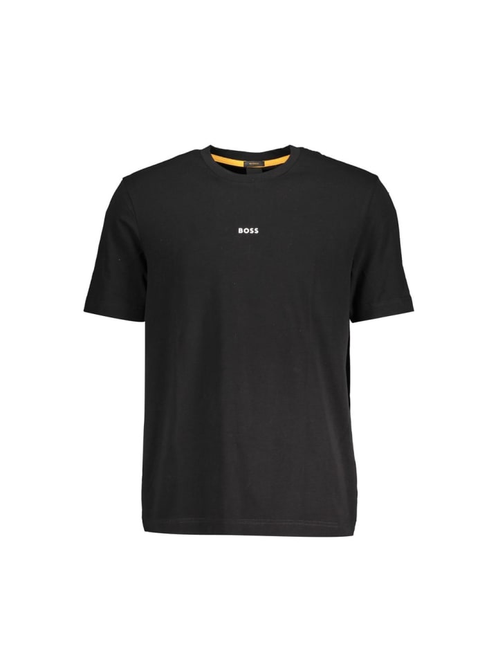 Schwarz Baumwolle Herren T-Shirt