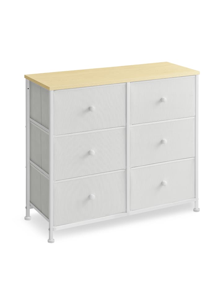 Kommode Bellah in Creme-Eichenfarben - (B)80.1 x (H)70.4 x (T)30.1 cm