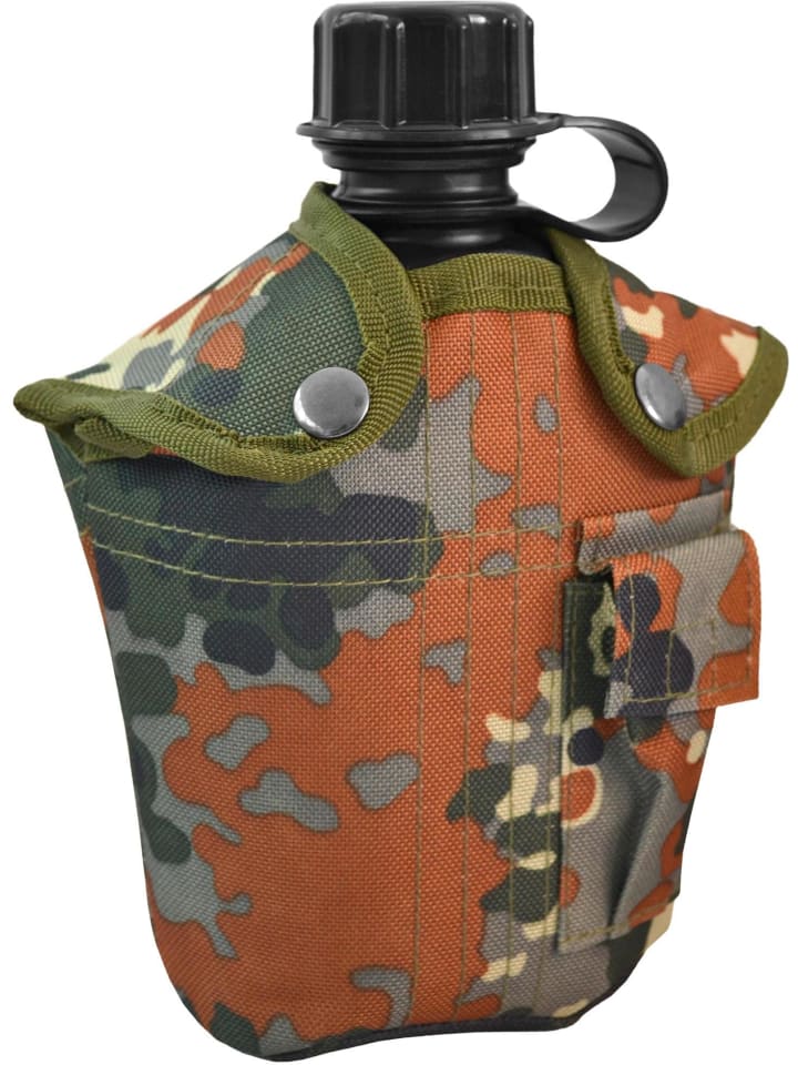 US Feldflasche mit Stoffbezug, 1 l in Flecktarn