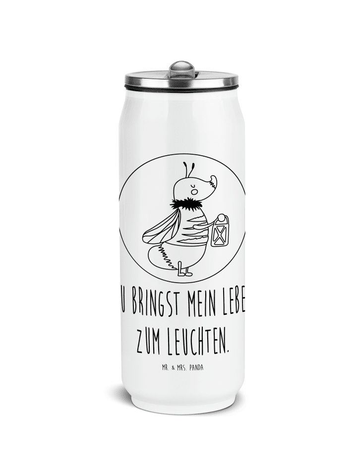 Thermobecher Glühwürmchen mit Spruch in Weiß