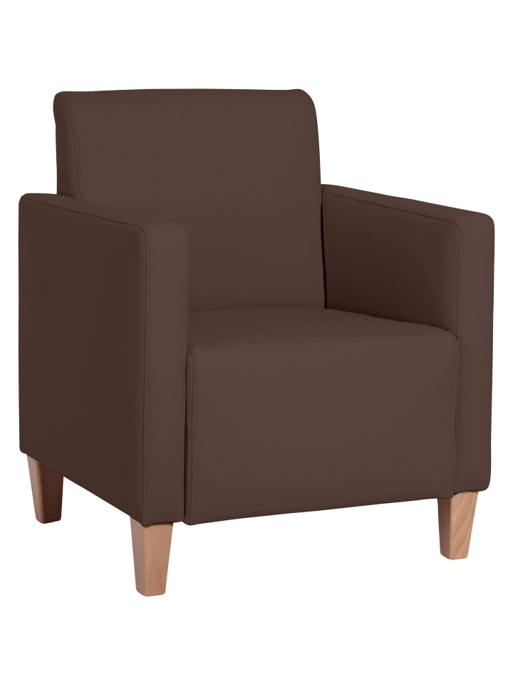 SESSEL Karol Bezug Kunstleder Buche natur / braun