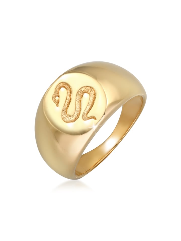 Ring 925 Sterling Silber Schlange, Siegelring in Gold