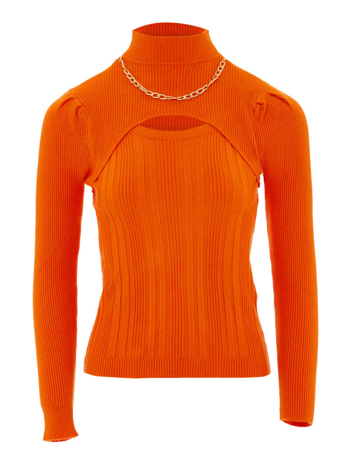 Damen Strickpullover in Orange