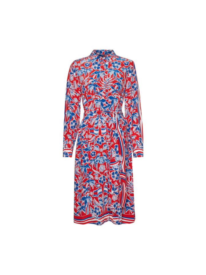 Kleid in island scarf red