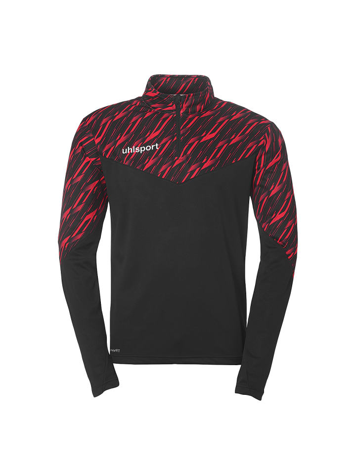 1/4 ZIP TOP Progressive 28 in schwarz/rot
