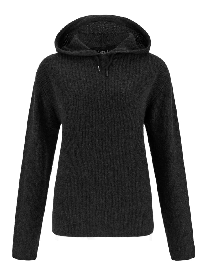 Wolle Hoodie in Dunkel Anthrazit