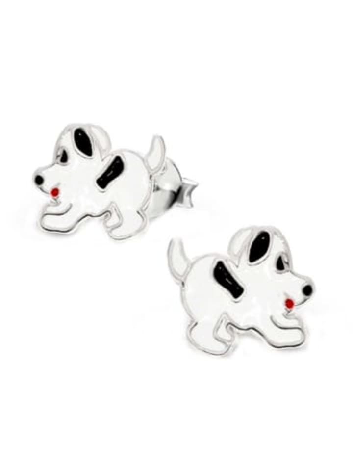Silber Ohrringe 925 Hund 0,7 cm x 0,8 cm