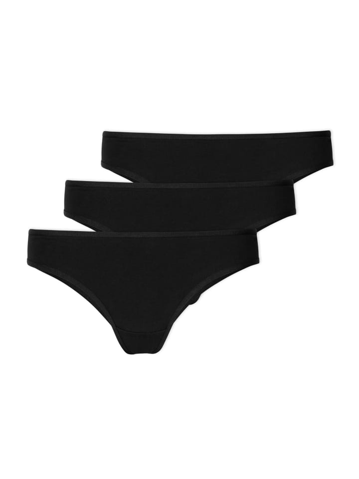 Brazilian Slips aus Bio-Baumwolle Schwarz 3 Stück