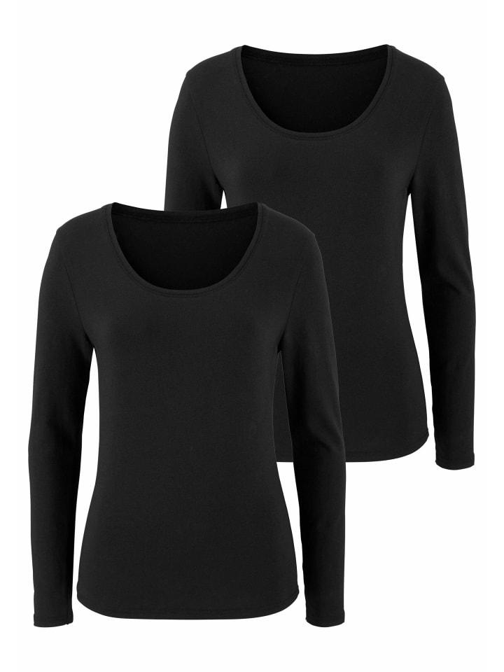 Langarmshirt in schwarz