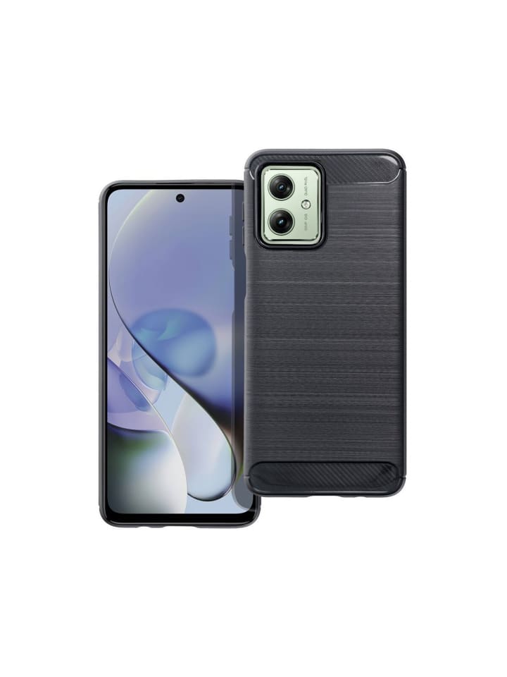 Carbon Case kompatibel mit Motorola Moto G35 5G flexible in Schwarz
